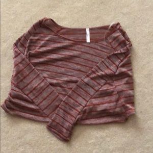 Striped Cropped Sweater Shirt